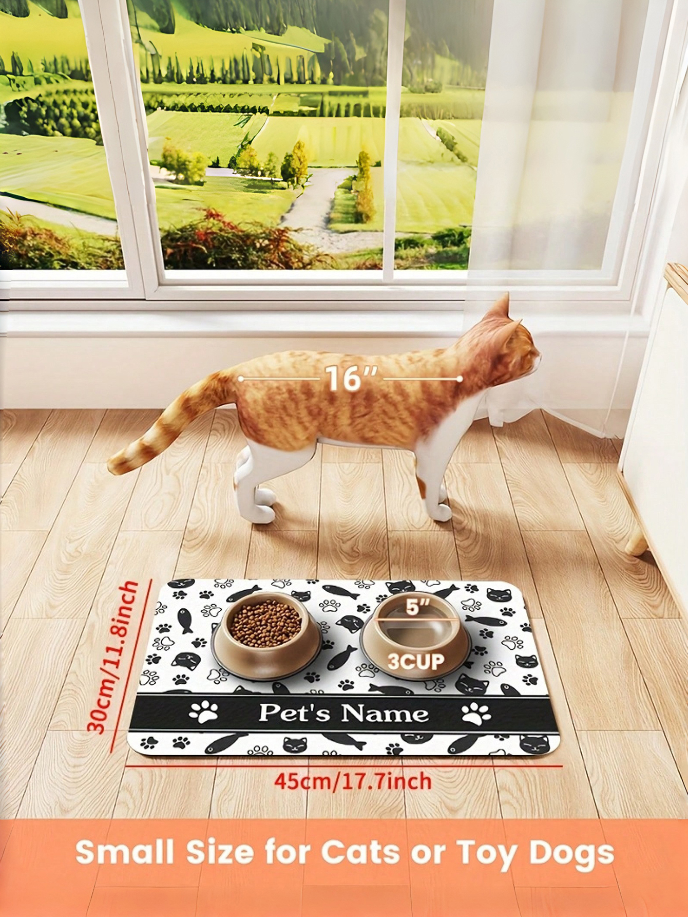 Personalized Pet Name Feeding Mat